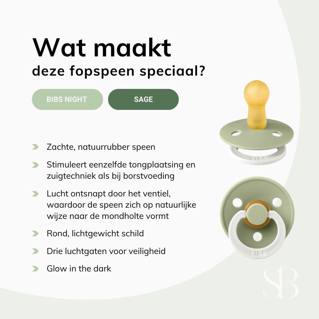 BIBS colour fopspeen met natuurrubber speen in de kleur sage night