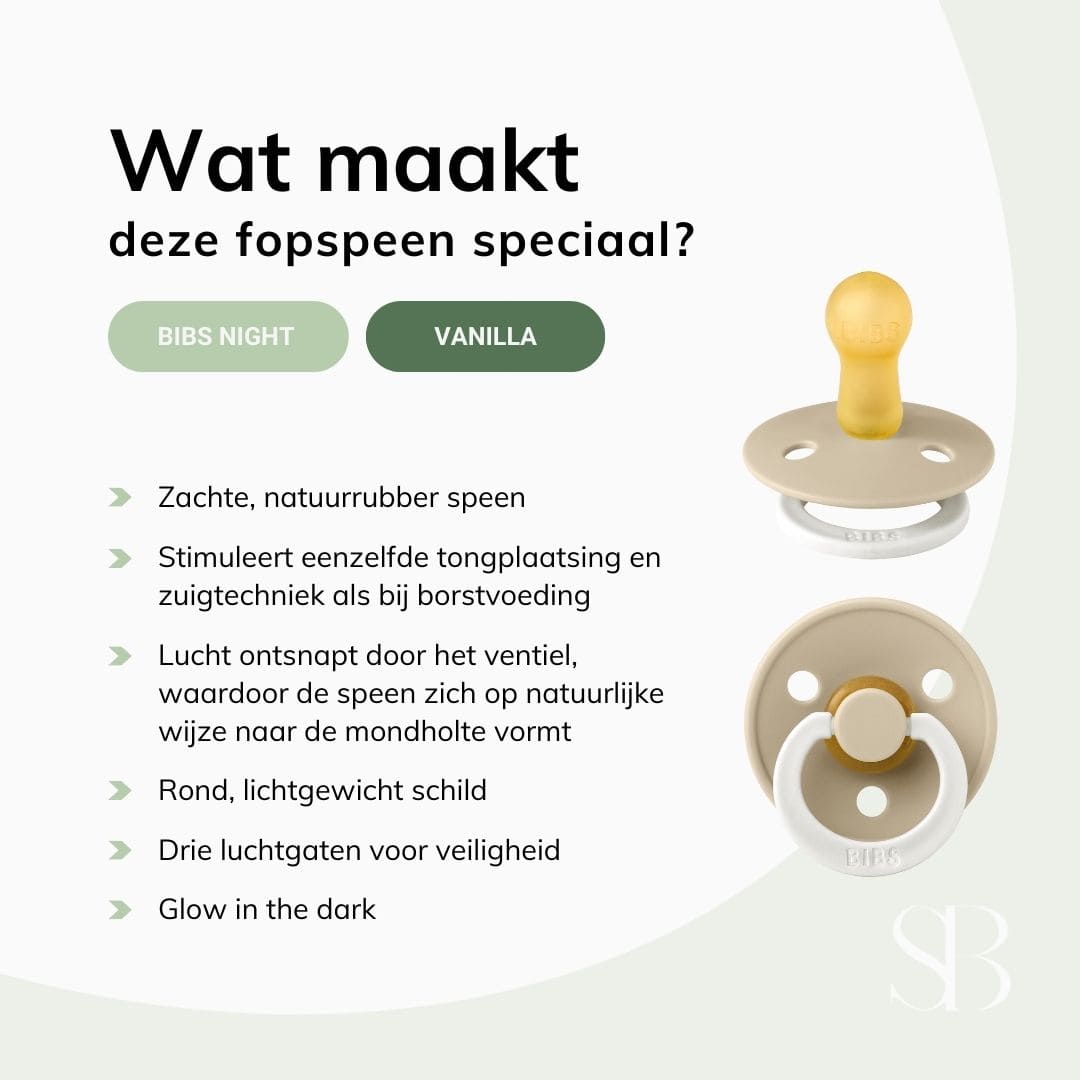 BIBS colour fopspeen met natuurrubber speen in de kleur vanilla night