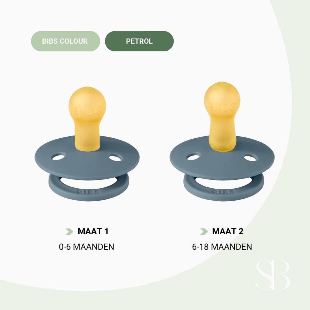 BIBS colour fopspeen met natuurrubber speen in de kleur petrol