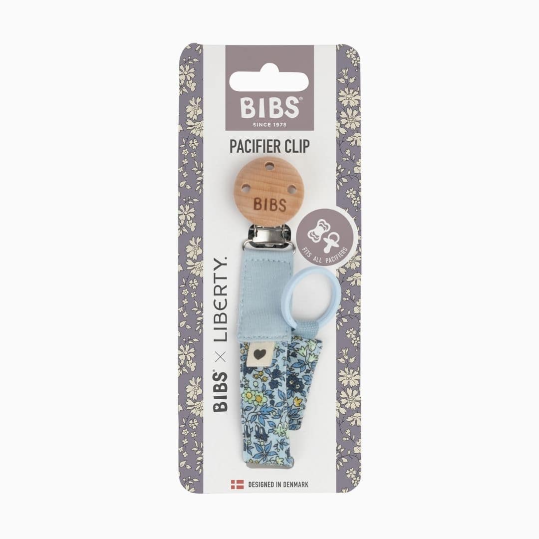 BIBS X LIBERTY speenkoord - chamomile lawn baby blue