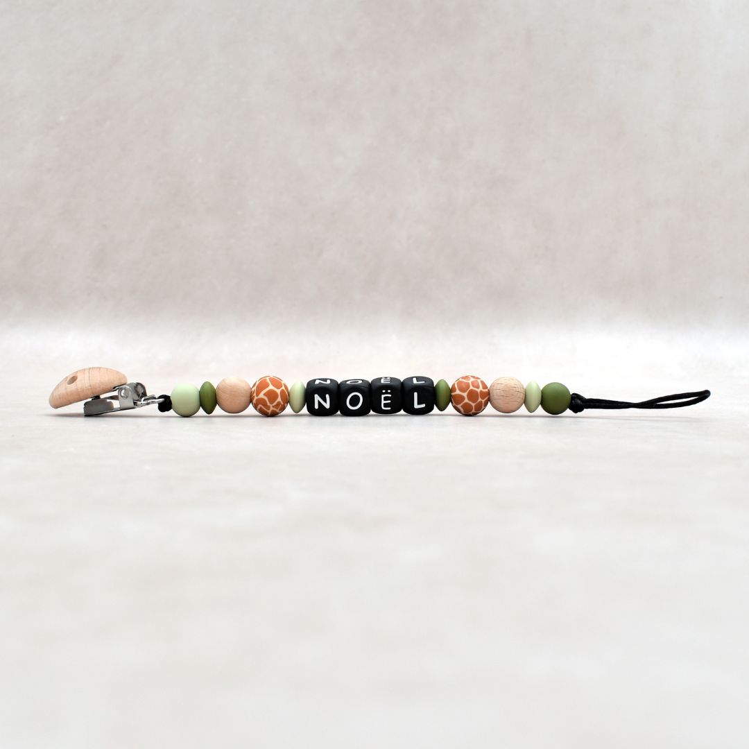 Speenkoord met naam giraf groen Studio Bambacht