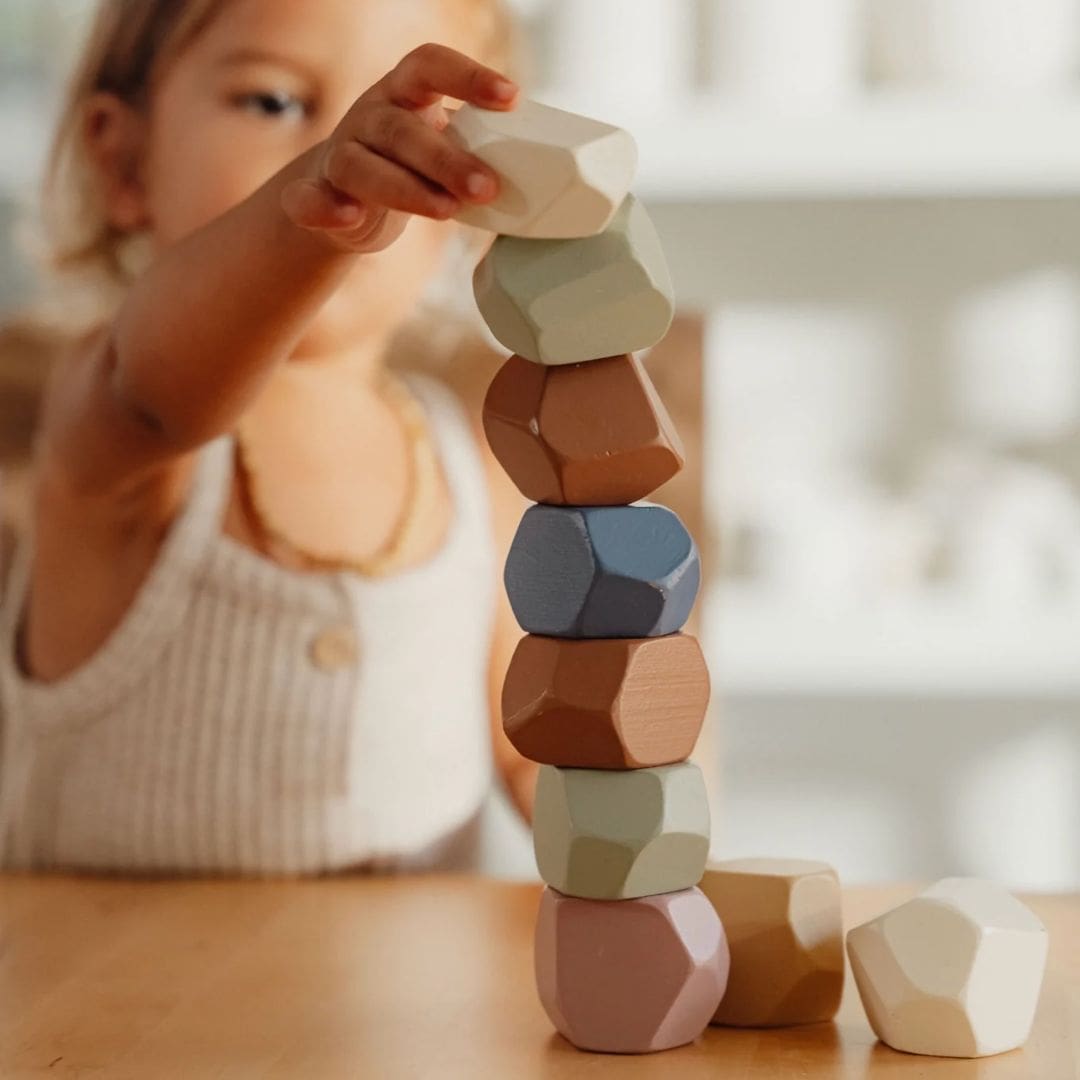 Little Dutch houten stapelstenen 10 stuks vintage collectie