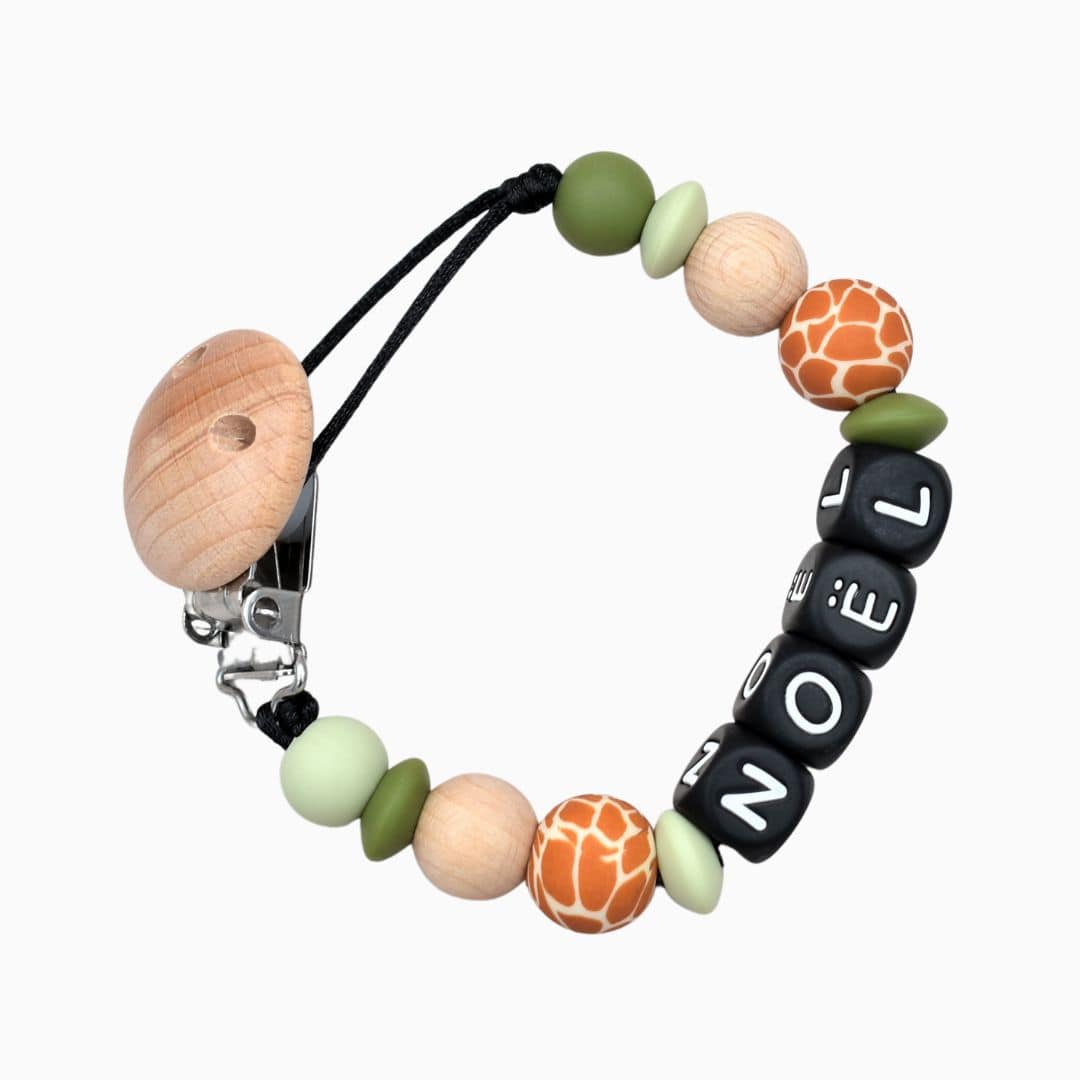 Speenkoord met naam giraf groen Studio Bambacht