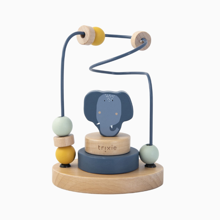 Trixie houten kralenframe olifant Mrs. Elephant in de kleur blauw