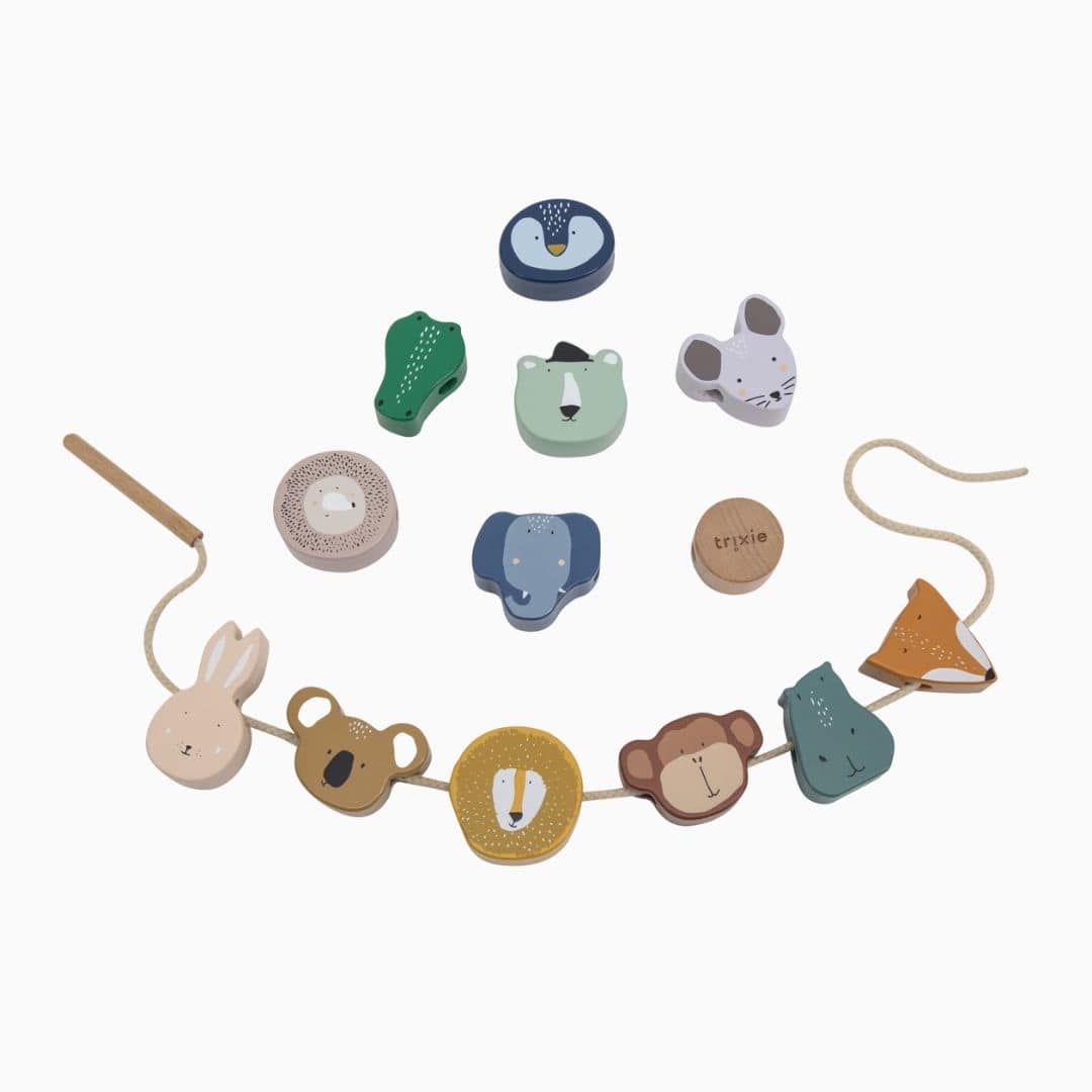 Houten rijgkralen dieren Trixie Baby
