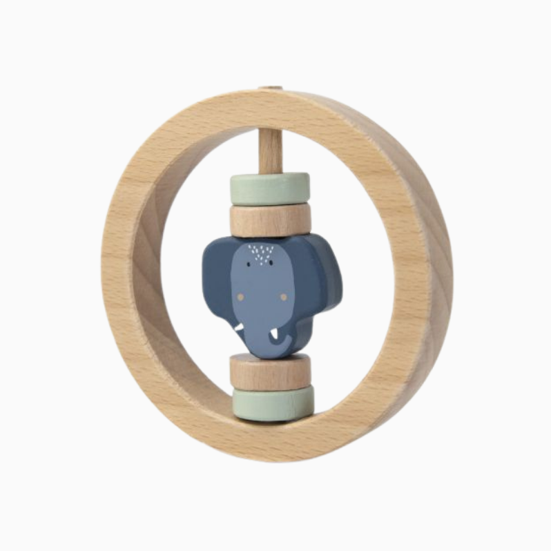 Trixie houten ronde rammelaar mr. elephant