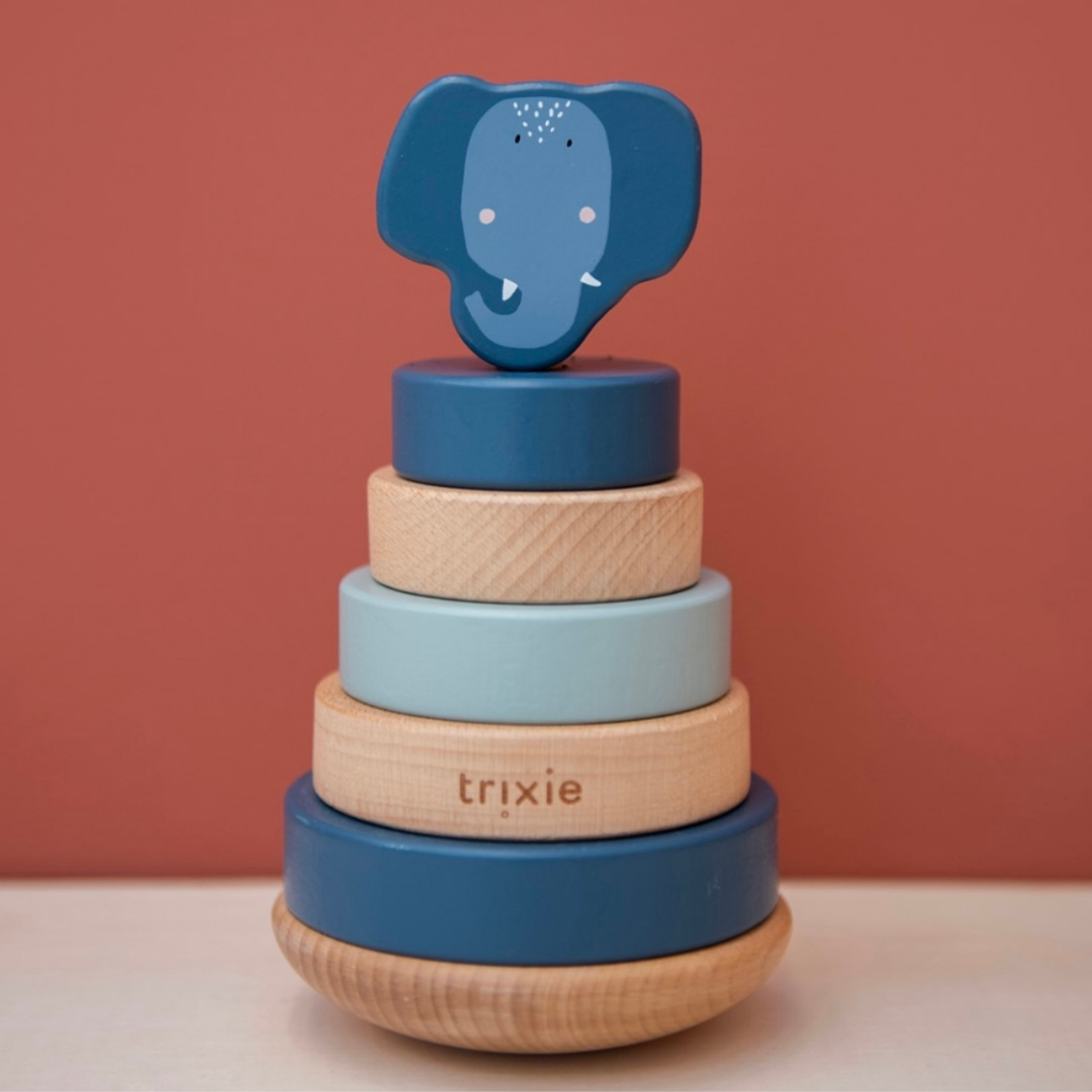Houten stapeltoren mrs. Elephant van Trixie