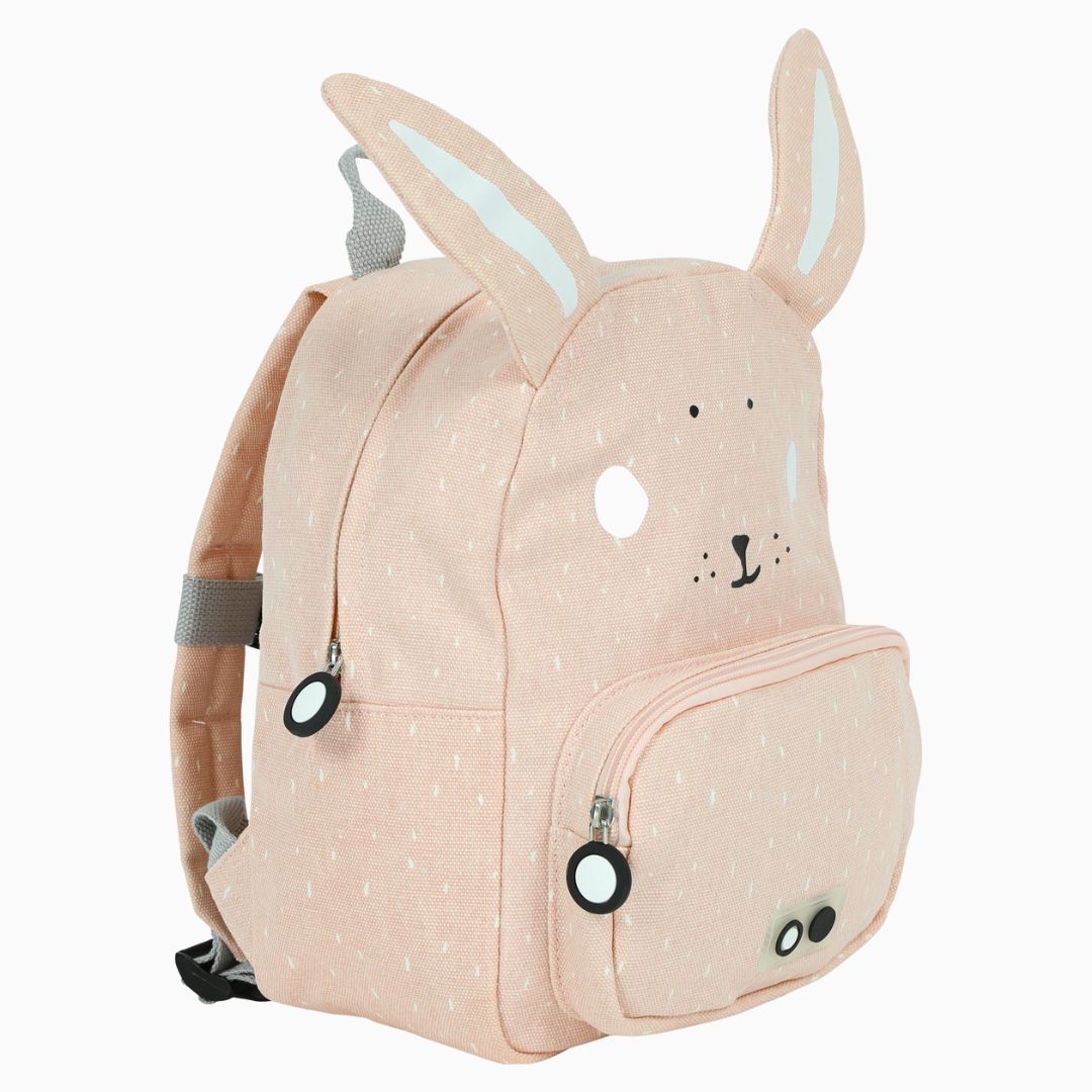 Trixie Baby kinderrugtas Mrs. Rabbit konijn met naam licht roze