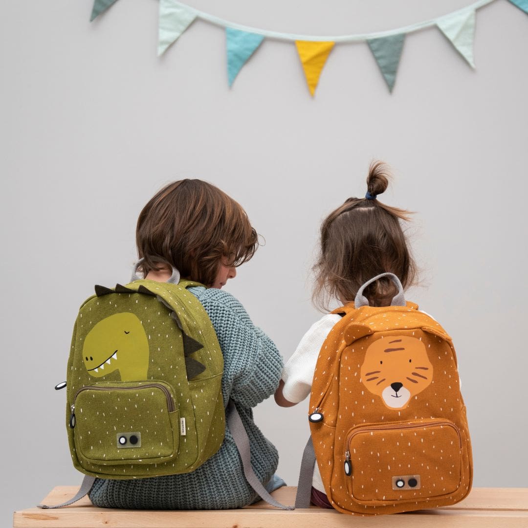 Trixie Baby school rugtas voor kinderen Mr. Dino dinosaurus donkergroen