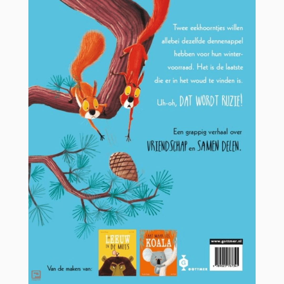 Twee vechtende eekhoorntjes van auteur Rachel Bright en uitgeverij Gottmer