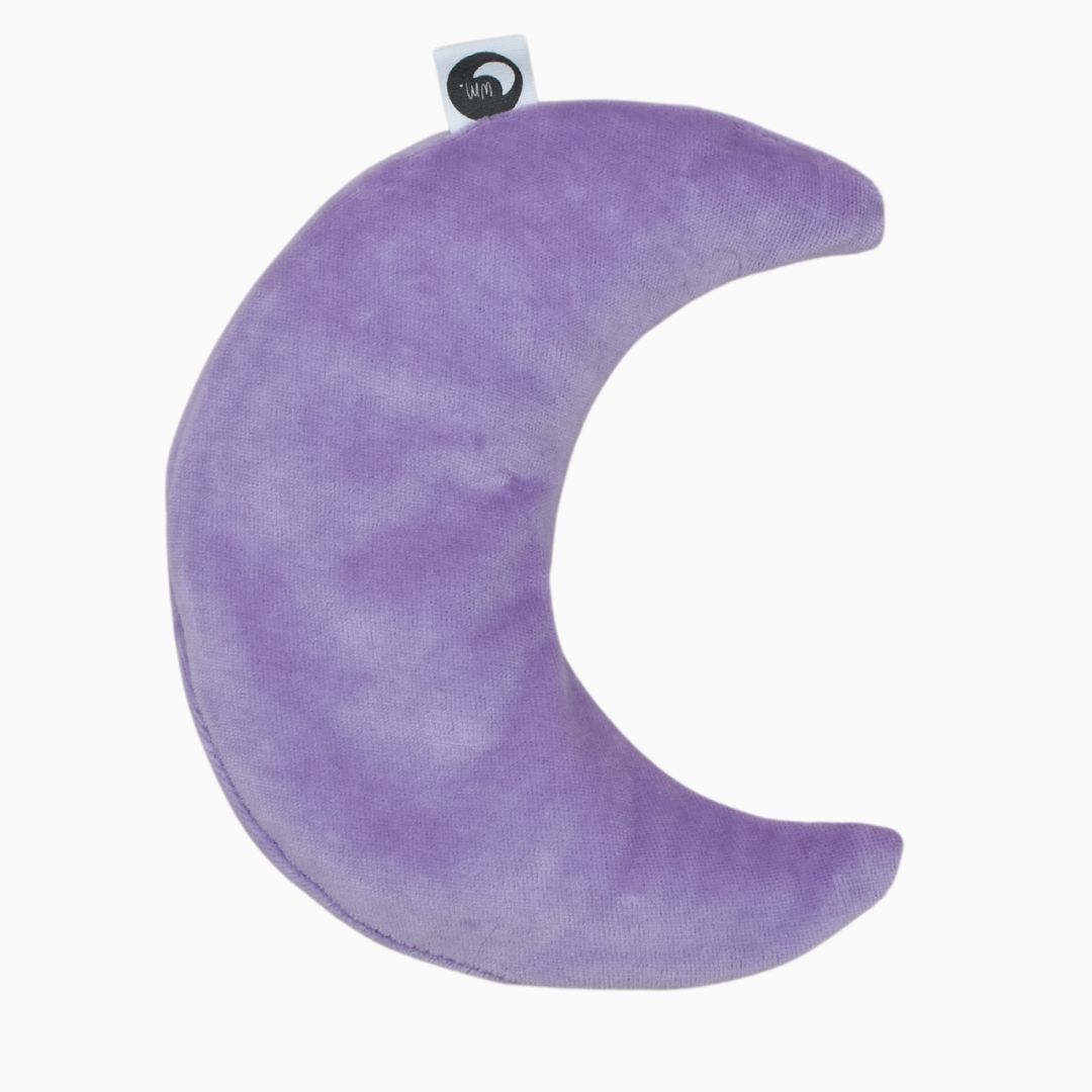 Warmtemaantje warmtekussen kersenpitten van bio velours in de kleur lila