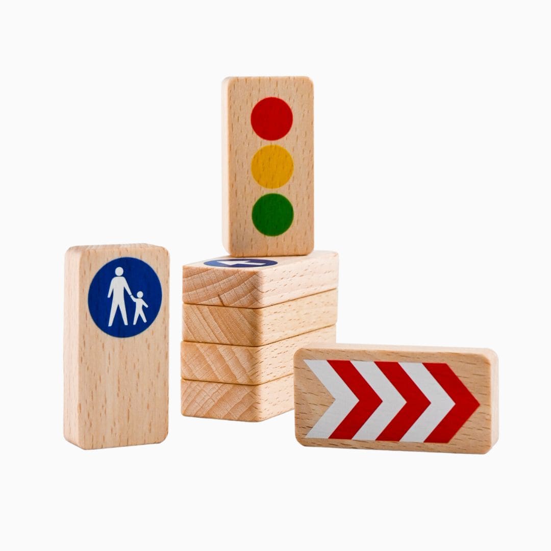 Set met houten verkeersborden van Waytoplay toys