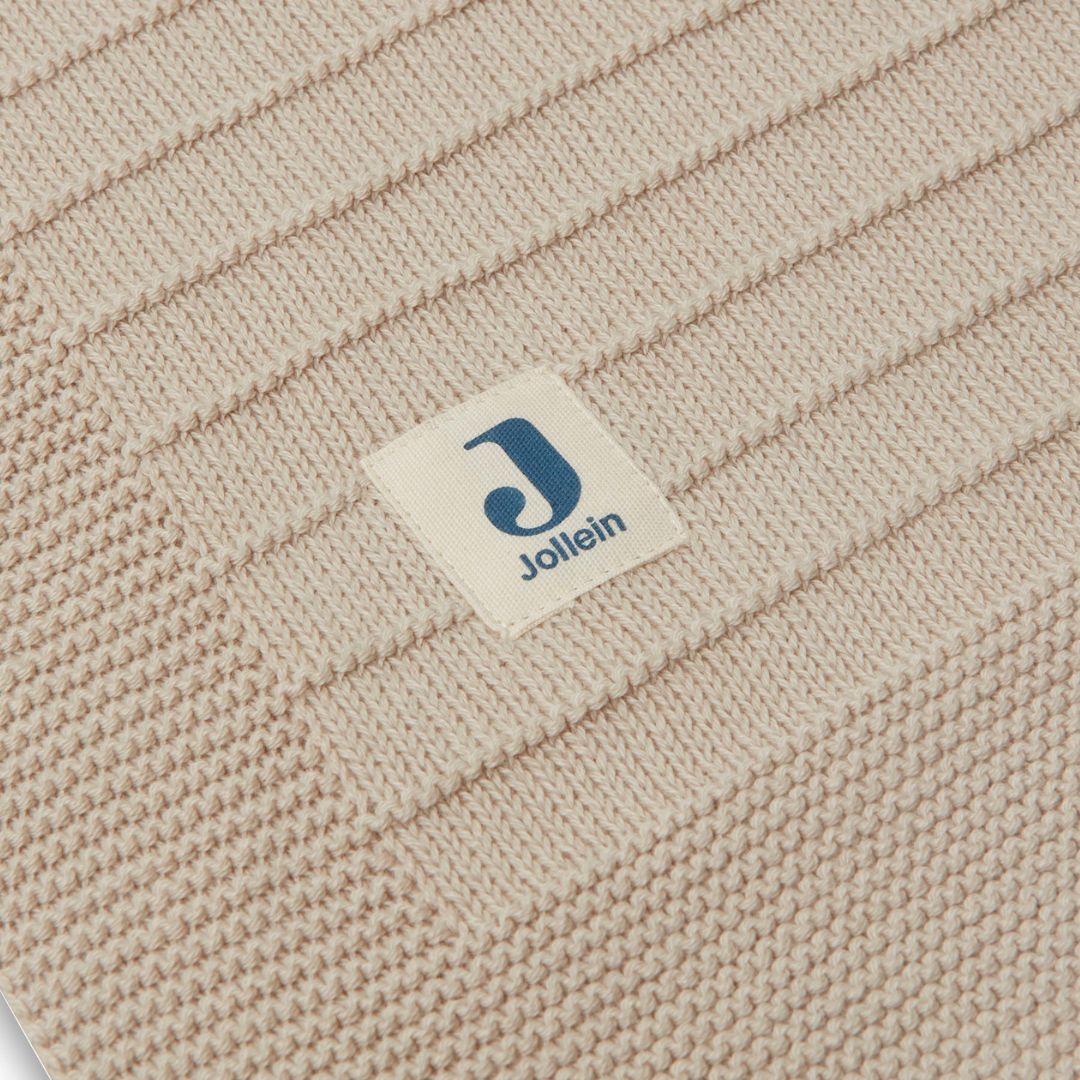 Jollein deken voor wieg of kinderwagen pure knit velvet beige 75 x 100 cm