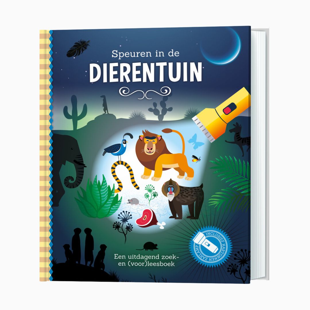 Zaklampboek speuren in de dierentuin van uitgeverij lantaarn publishers