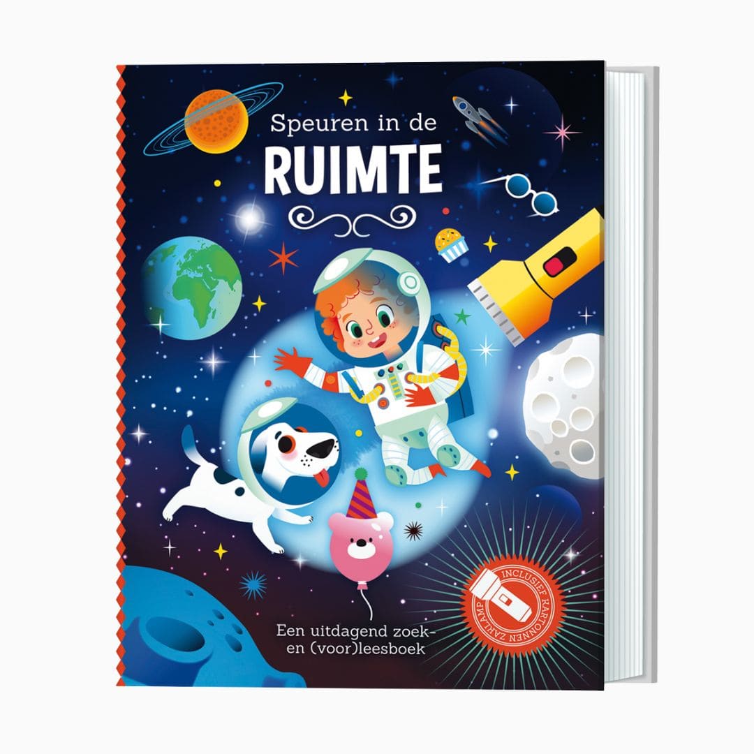 zaklampboek speuren in de ruimte van uitgeverij lantaarn publishers