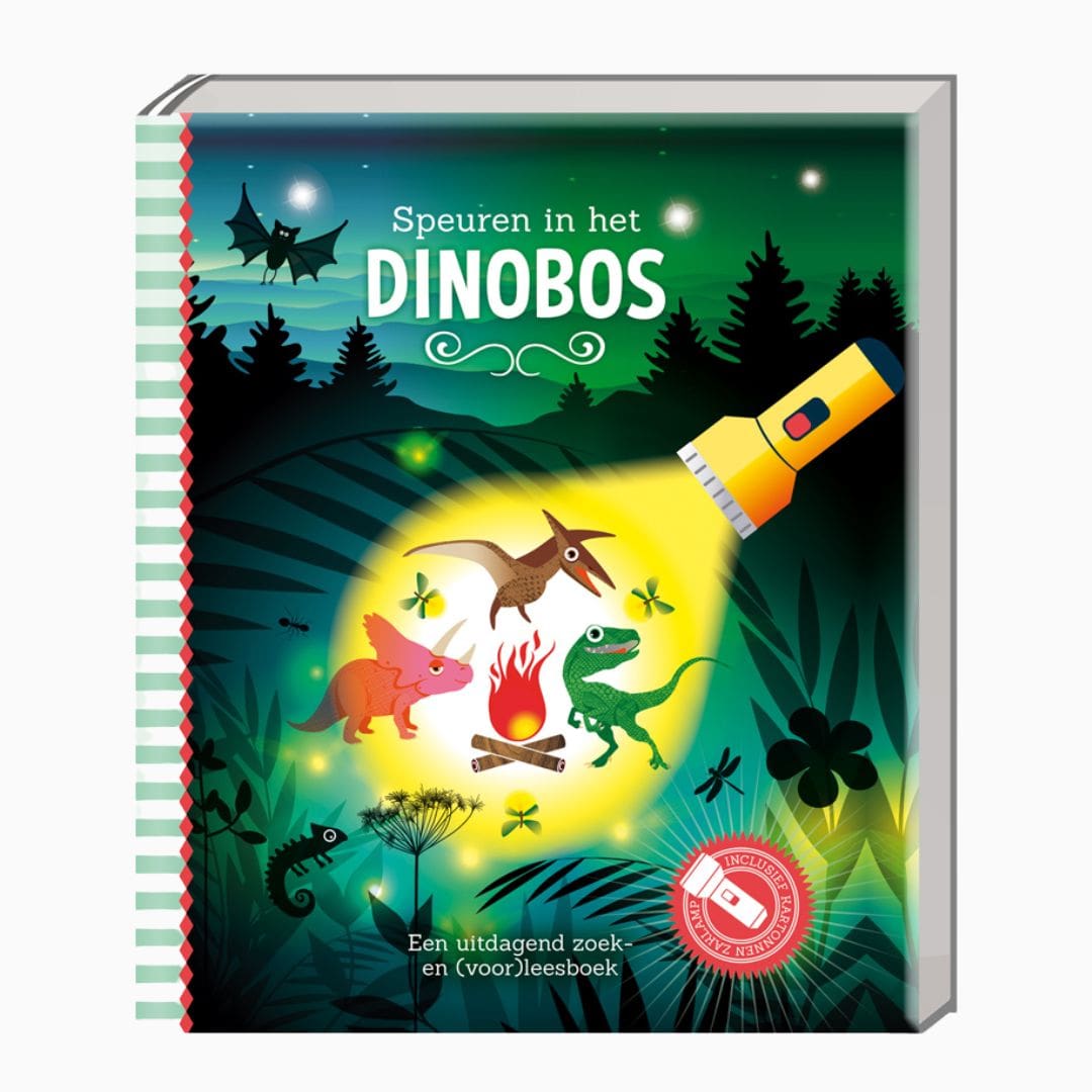 Zaklampboek speuren in het dinobos van Uitgeverij Lantaarn Publishers