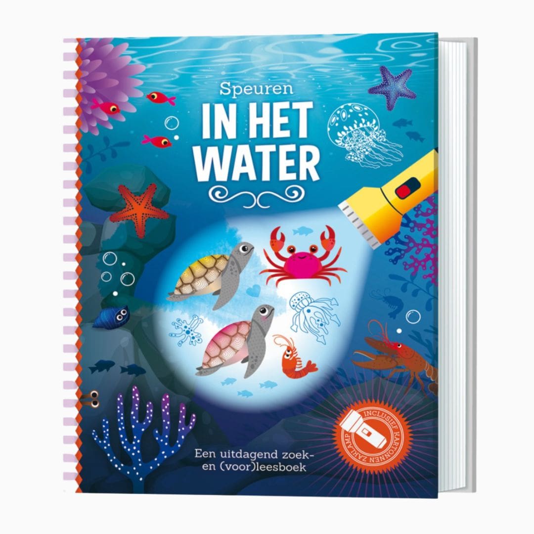 Zaklampboek speuren in het water van uitgeverij Lantaarn Publishers