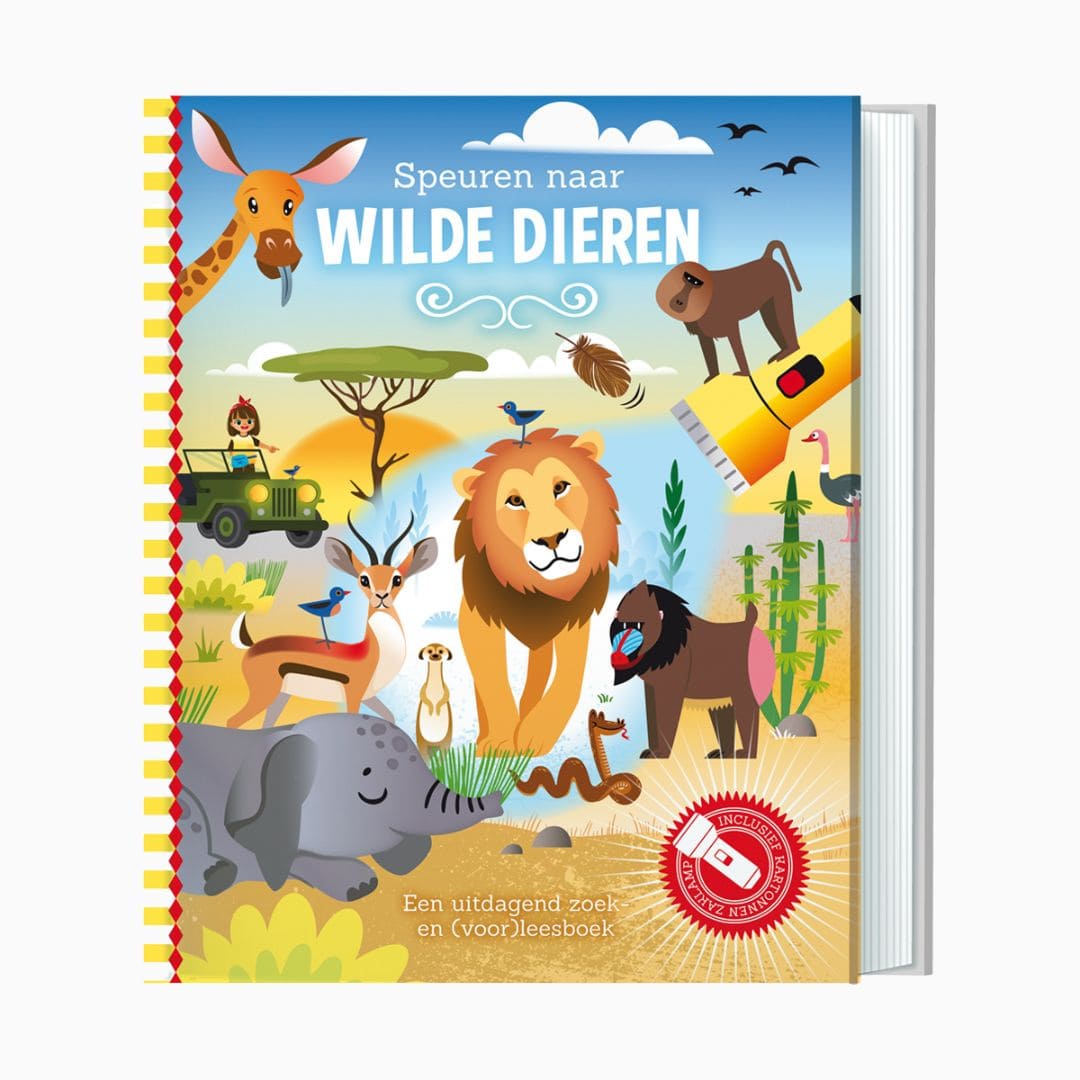 Zaklampboek speuren naar wilde dieren van uitgeverij lantaarn publishers