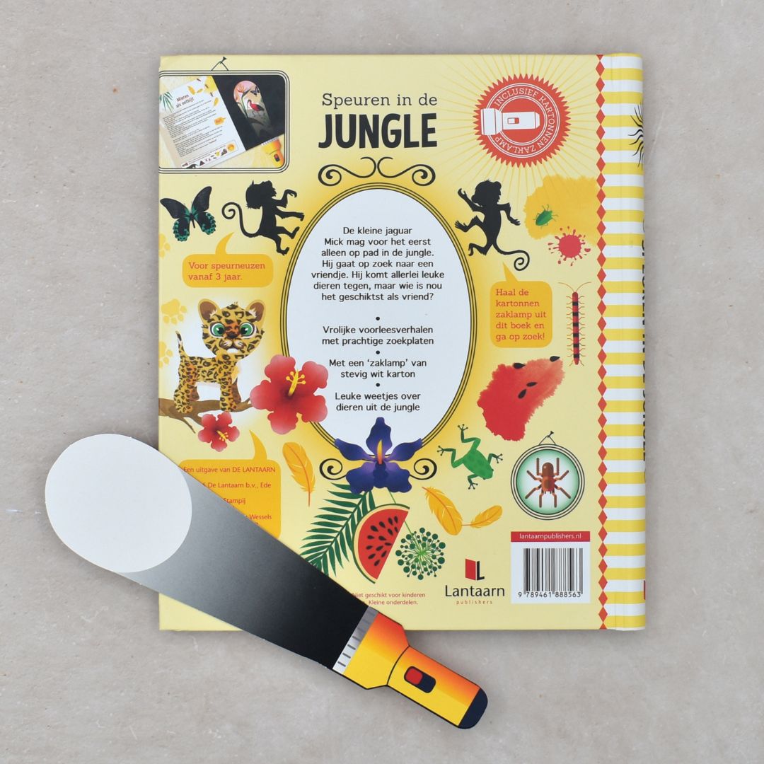 Zaklampboek speuren in de jungle van uitgeverij Lantaarn Publishers