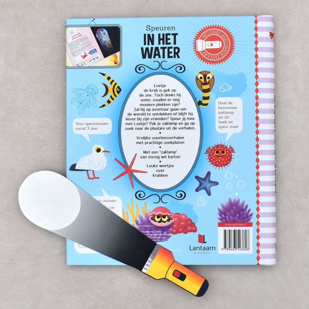 zoekboek met zaklamp speuren in het water naar dieren van uitgeverij lantaarn publishers
