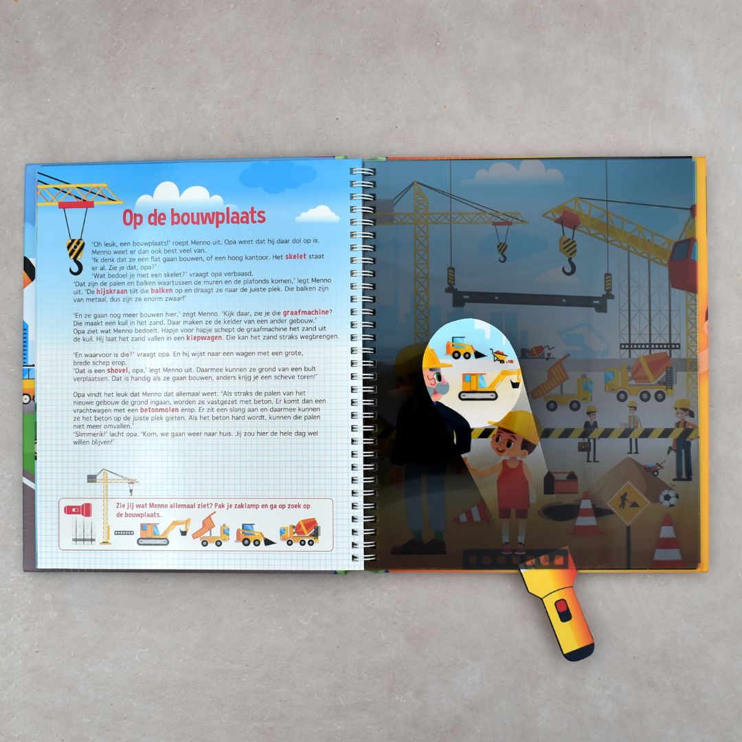 zoekboek met zaklamp speuren naar voertuigen van uitgeverij lantaarn publishers