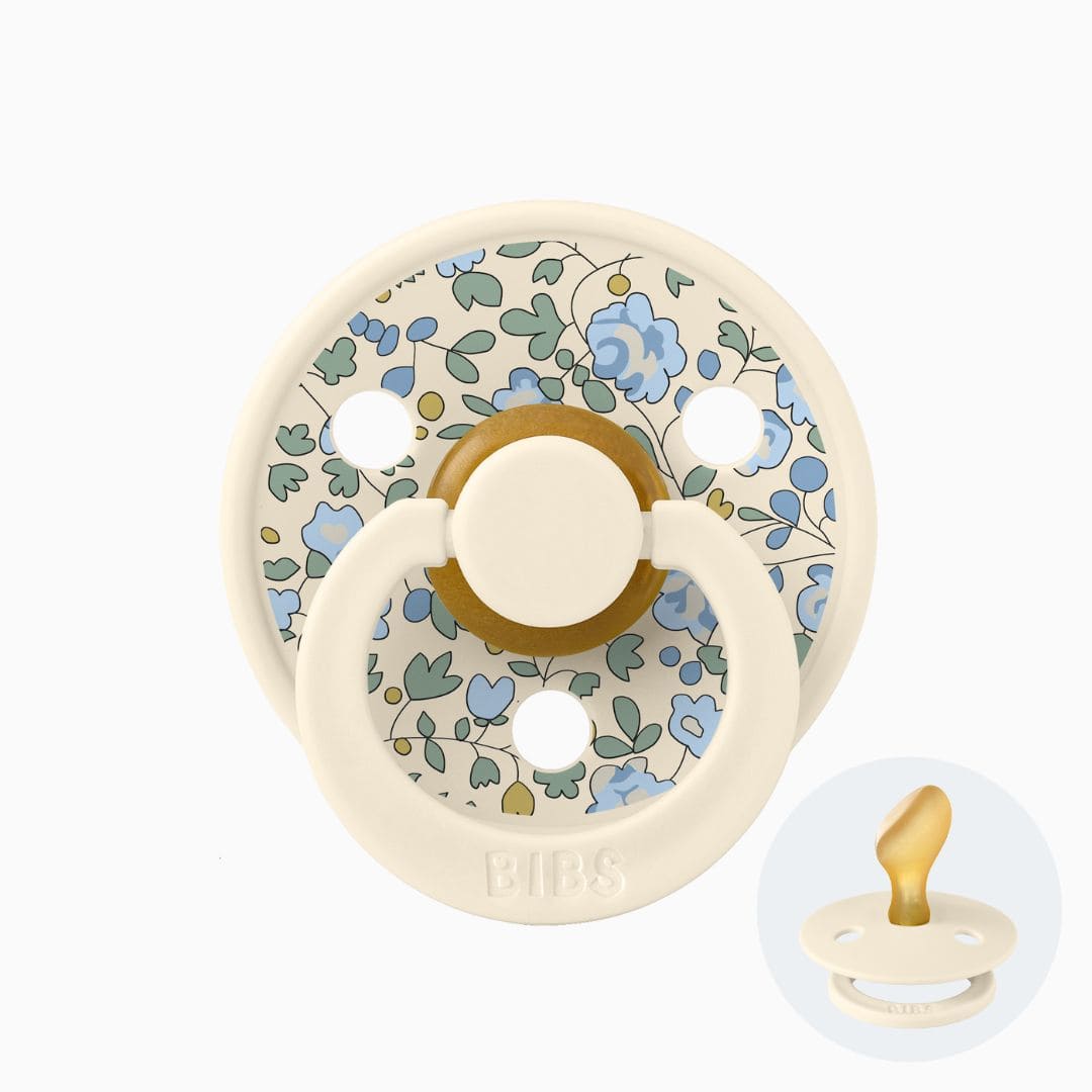 BIBS x Liberty colour fopspeen met dental speen van natuurrubber in maat 1 en 2 