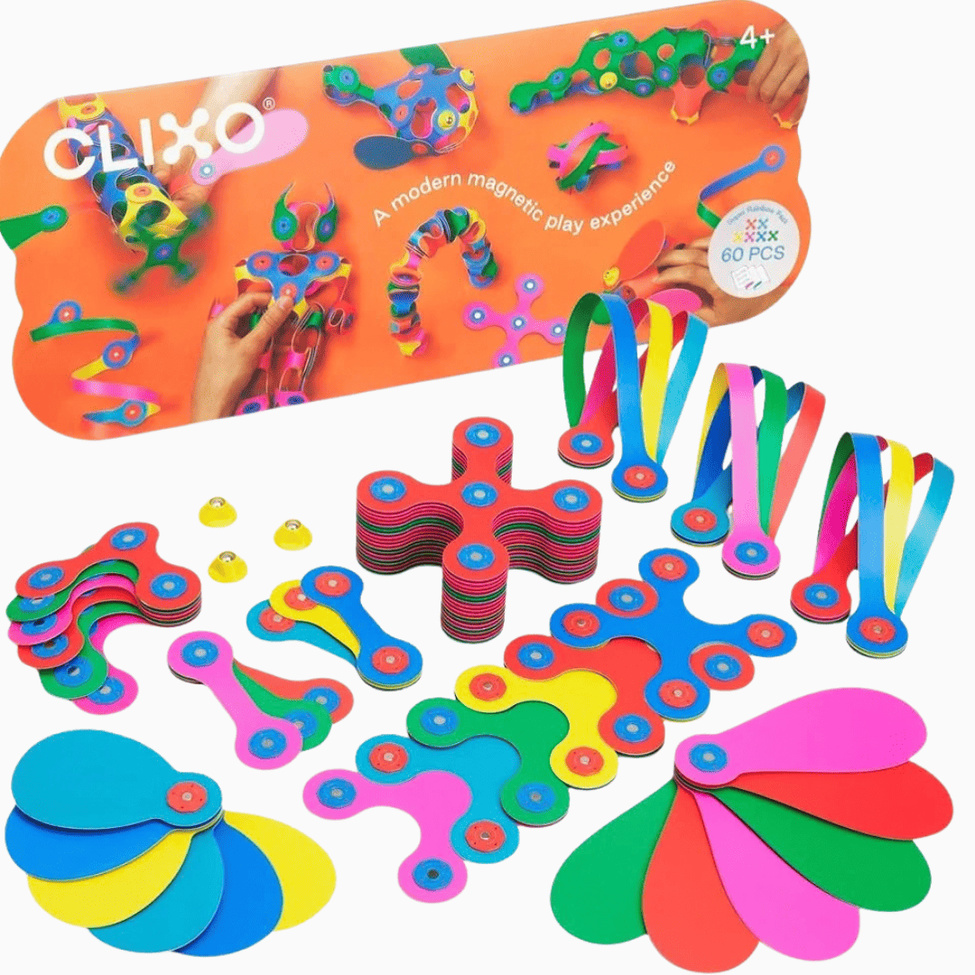 Clixo magnetisch speelgoed bouwset regenboog