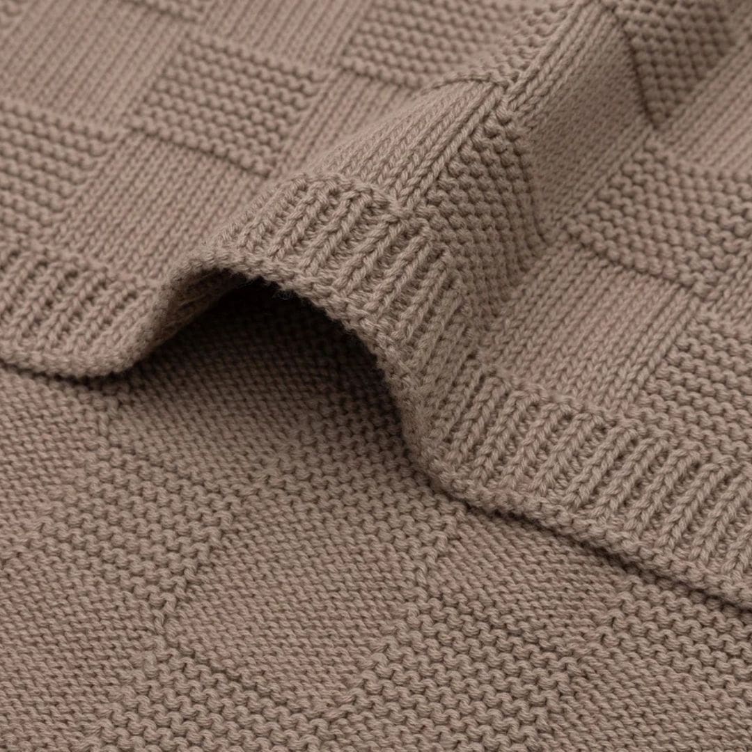 Ledikantdeken 100x150cm Box Knit - Milky Coffee