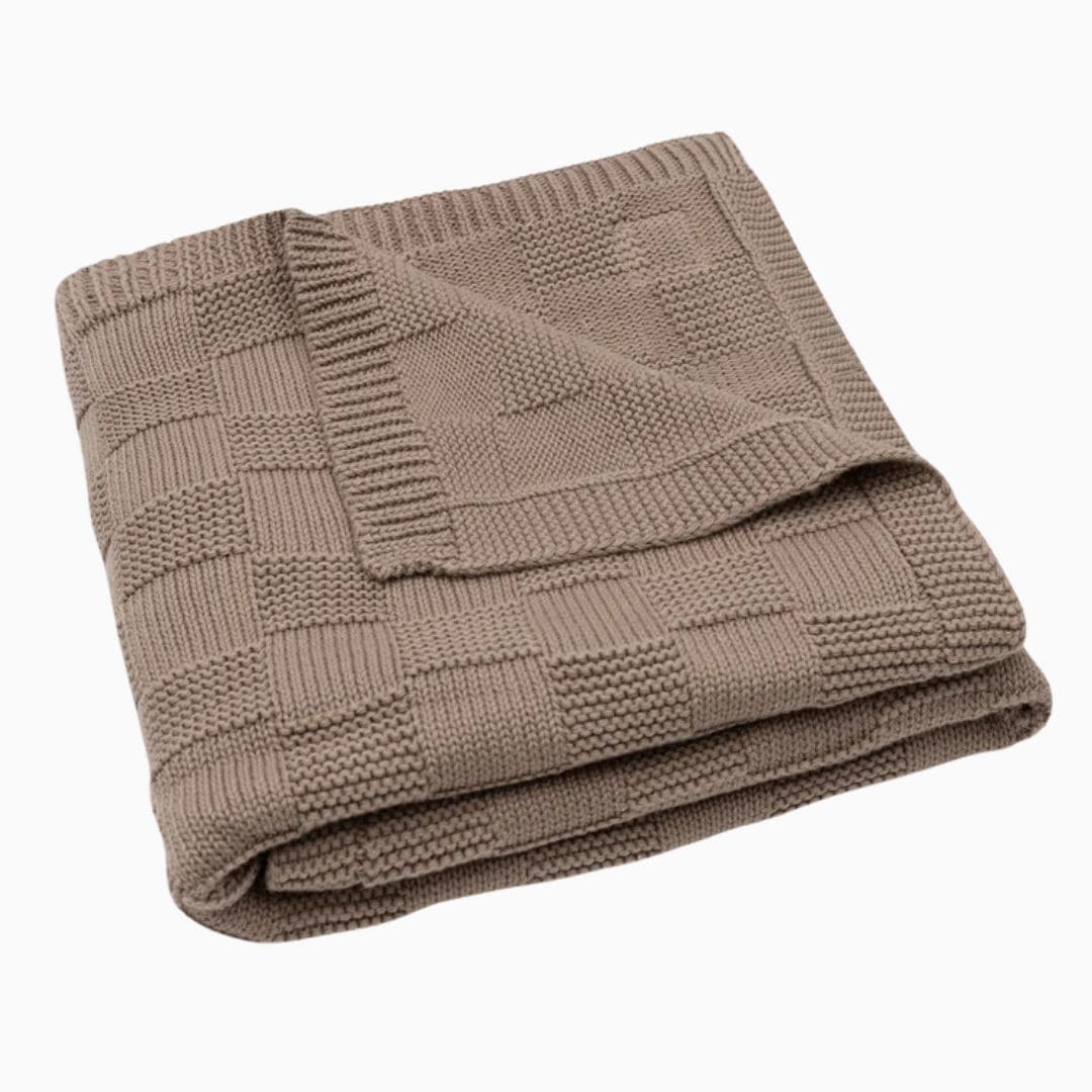 Ledikantdeken 100x150cm Box Knit - Milky Coffee