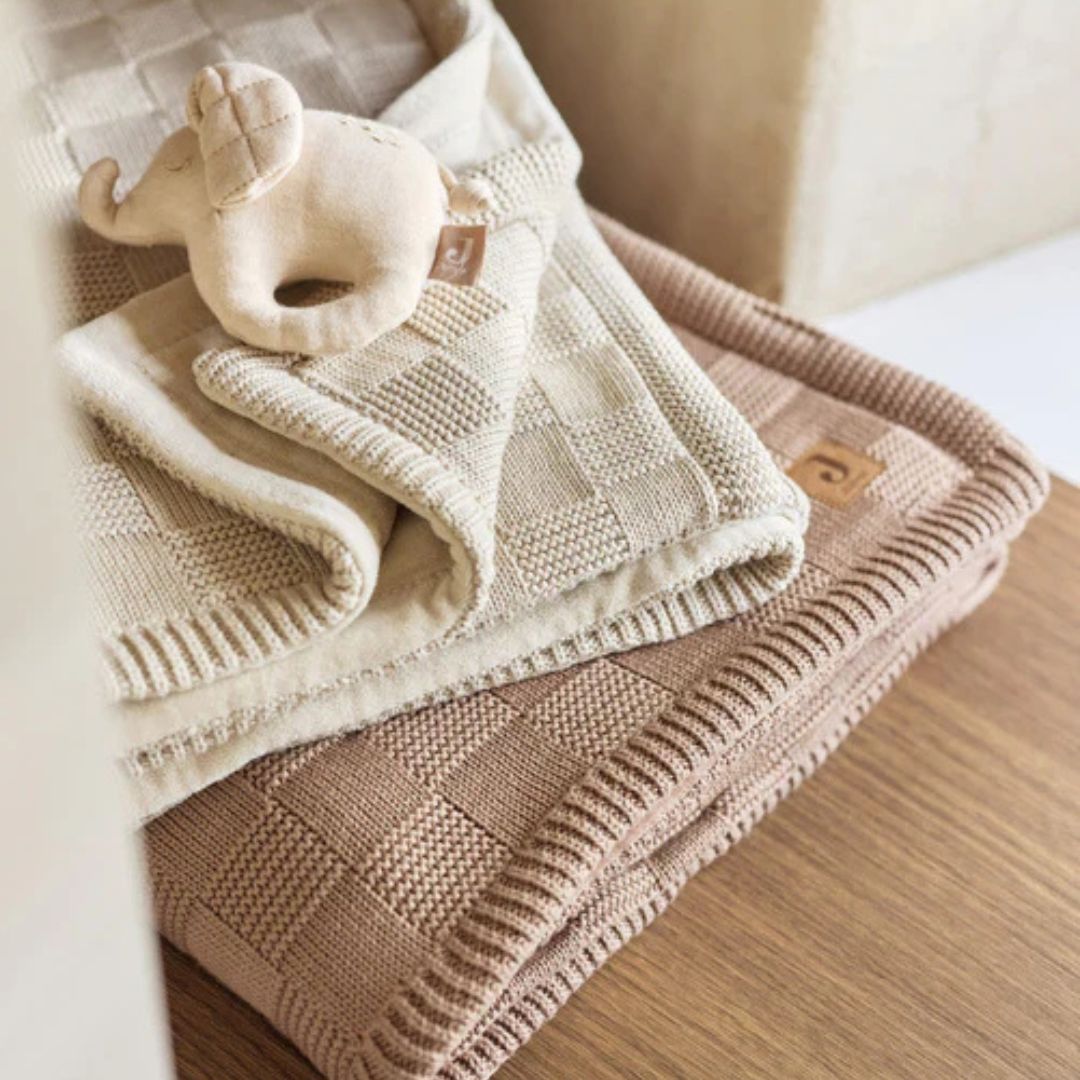 Jollein wiegdeken box knit - Milky Coffee