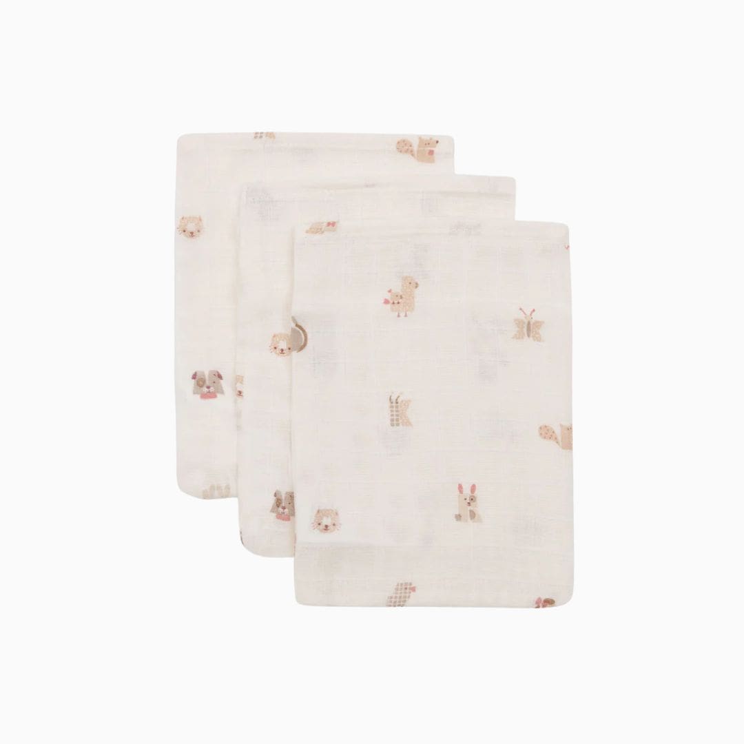 Jollein hydrofiele washandjes set Animal Friends