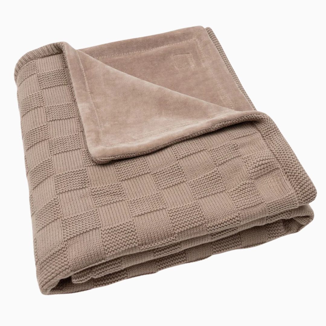 Jollein ledikantdeken Box Knit 100x150cm - Milky Coffee