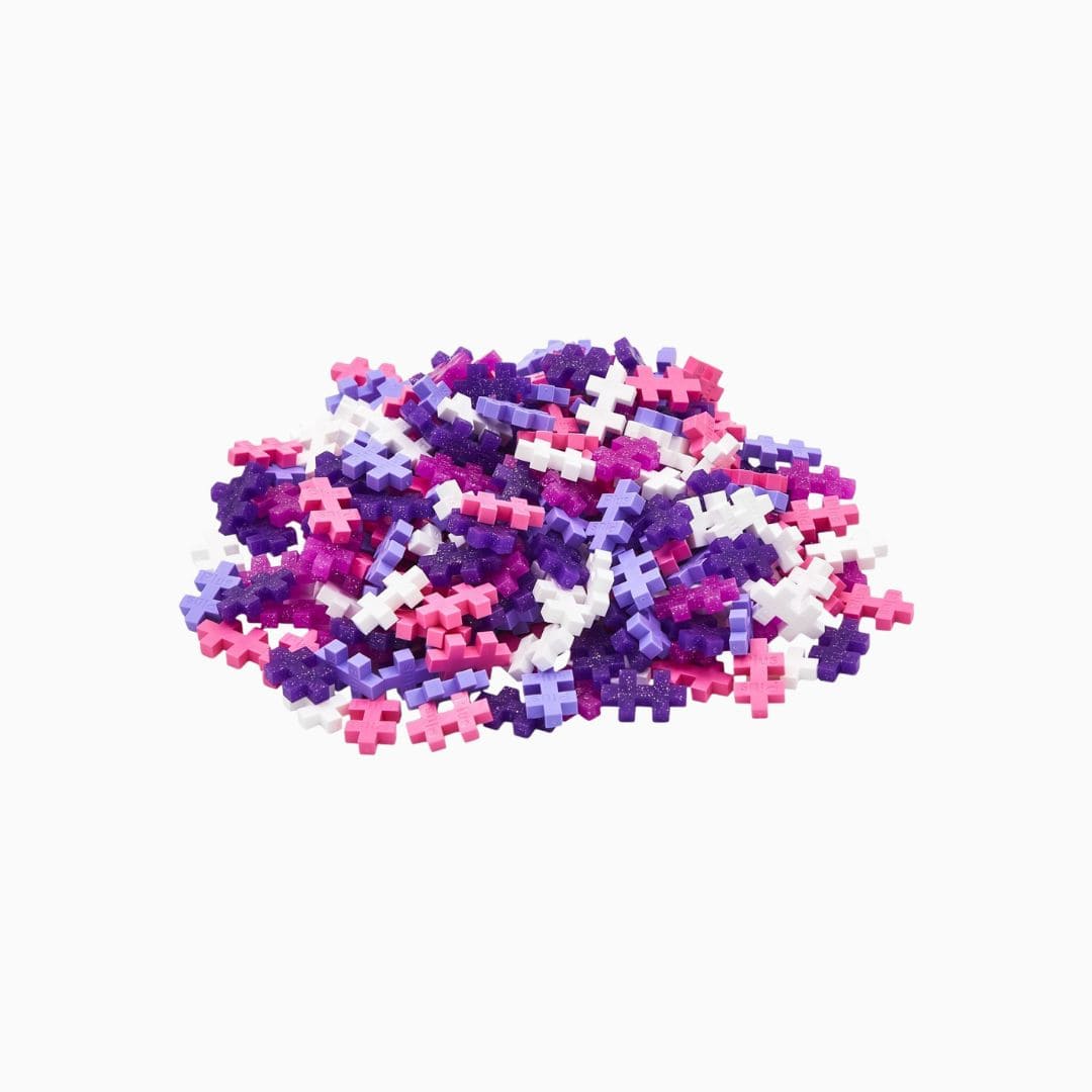 PlusPlus open einde bouw materiaal in roze en paars tinten
