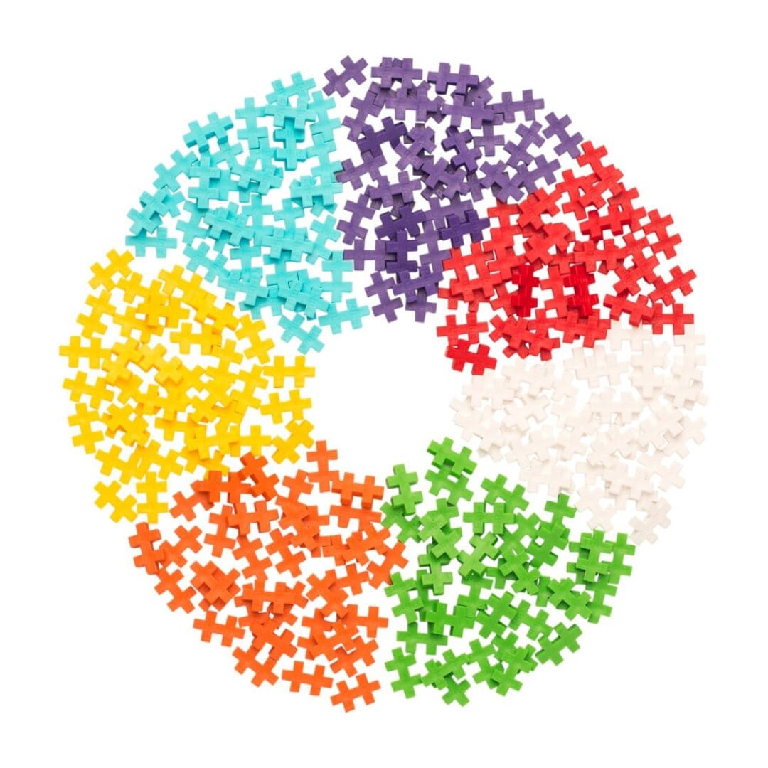 PlusPlus speelgoed constructie materialen in regenboog kleuren