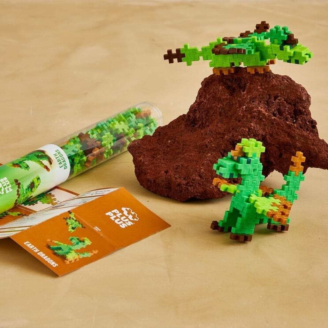 plusplus constructiespeelgoed tube earth dragons met 100 stukjes