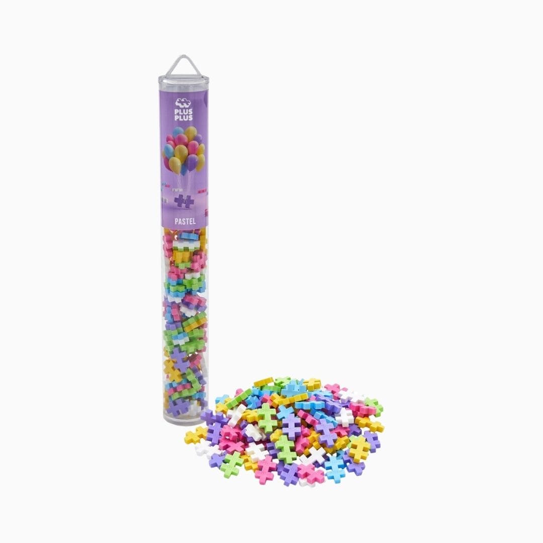 PlusPlus tube met constructie speelgoed in pastel tinten