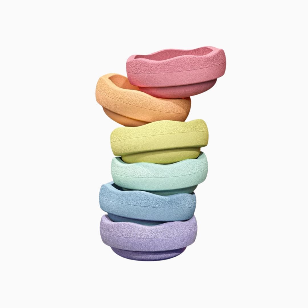 Stapelstein mini stapstenen set van 6 in pastelkleuren 
