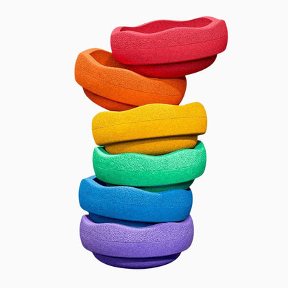 Stapelstein classic rainbow regenboog stapelstenen set van 6