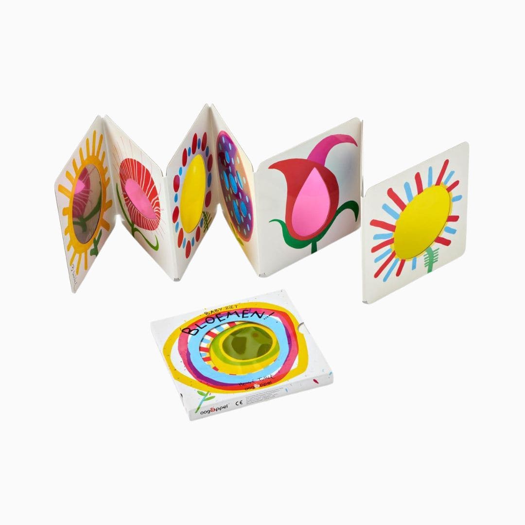Kartonboek baby ziet bloemen om te leren kleuren mengen