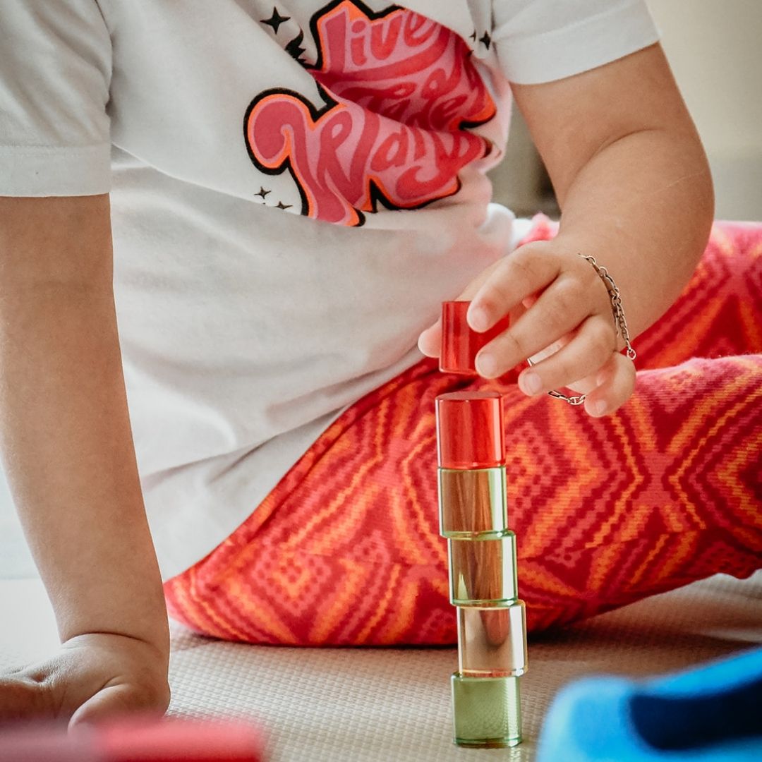 Bauspiel Lucent cubes cilinder blokken van acryl