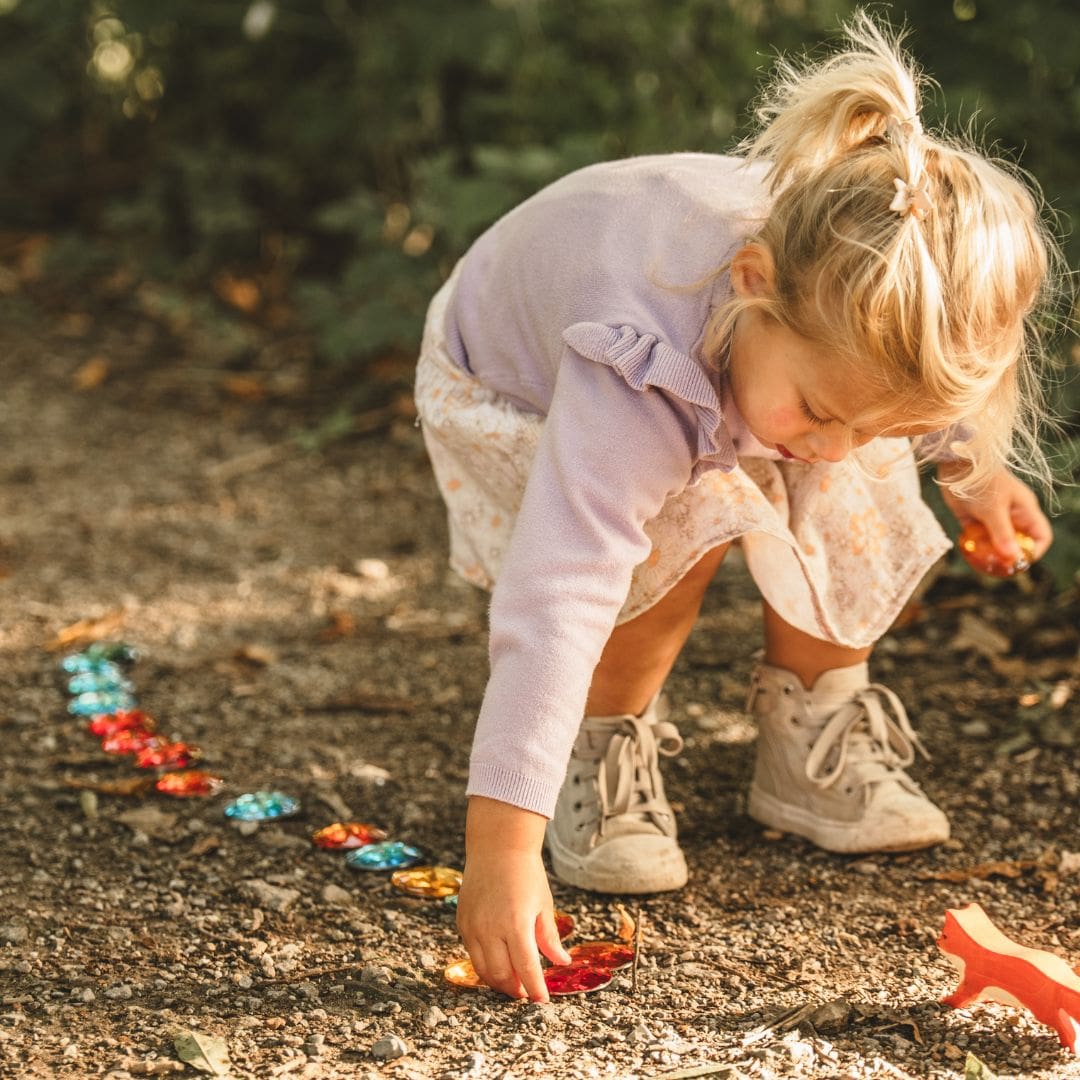 bauspiel set met 10 grote glinsterstenen