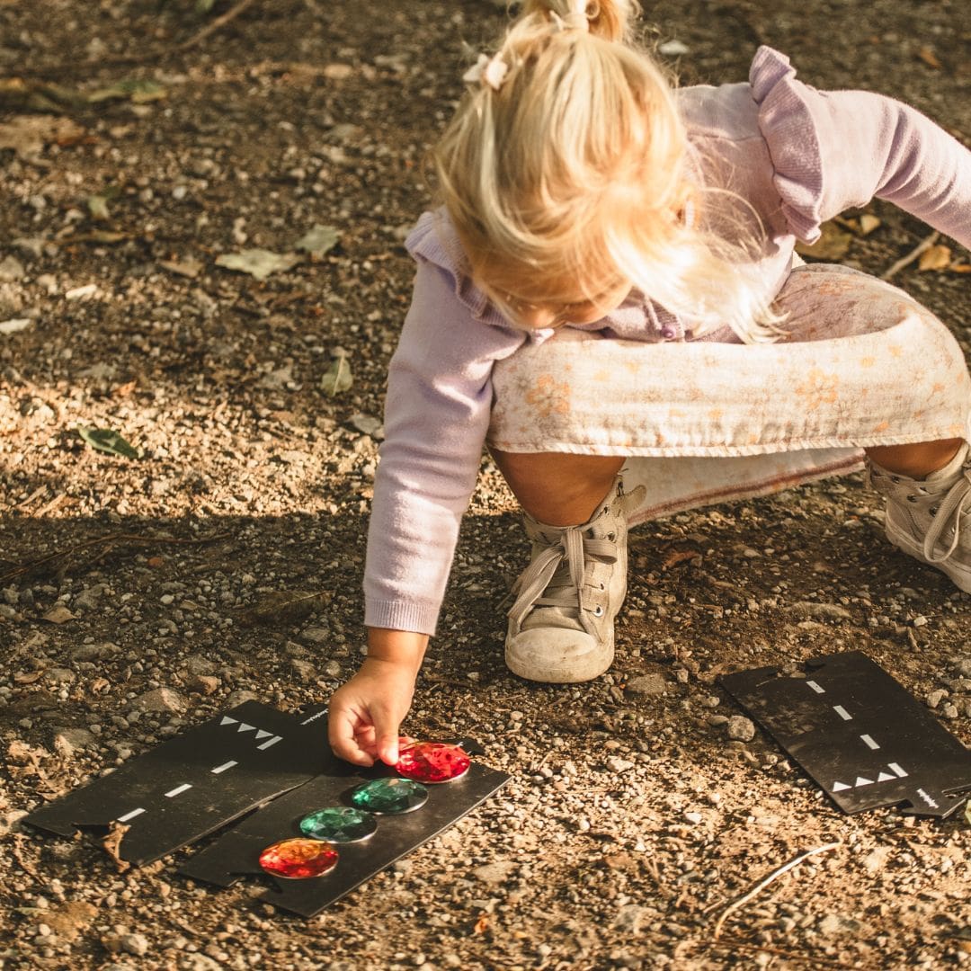 bauspiel set met 10 grote glinsterstenen