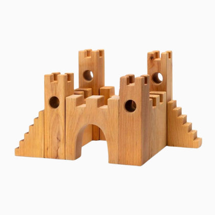 Bauspiel houten blokken ridderkasteel 10-delig