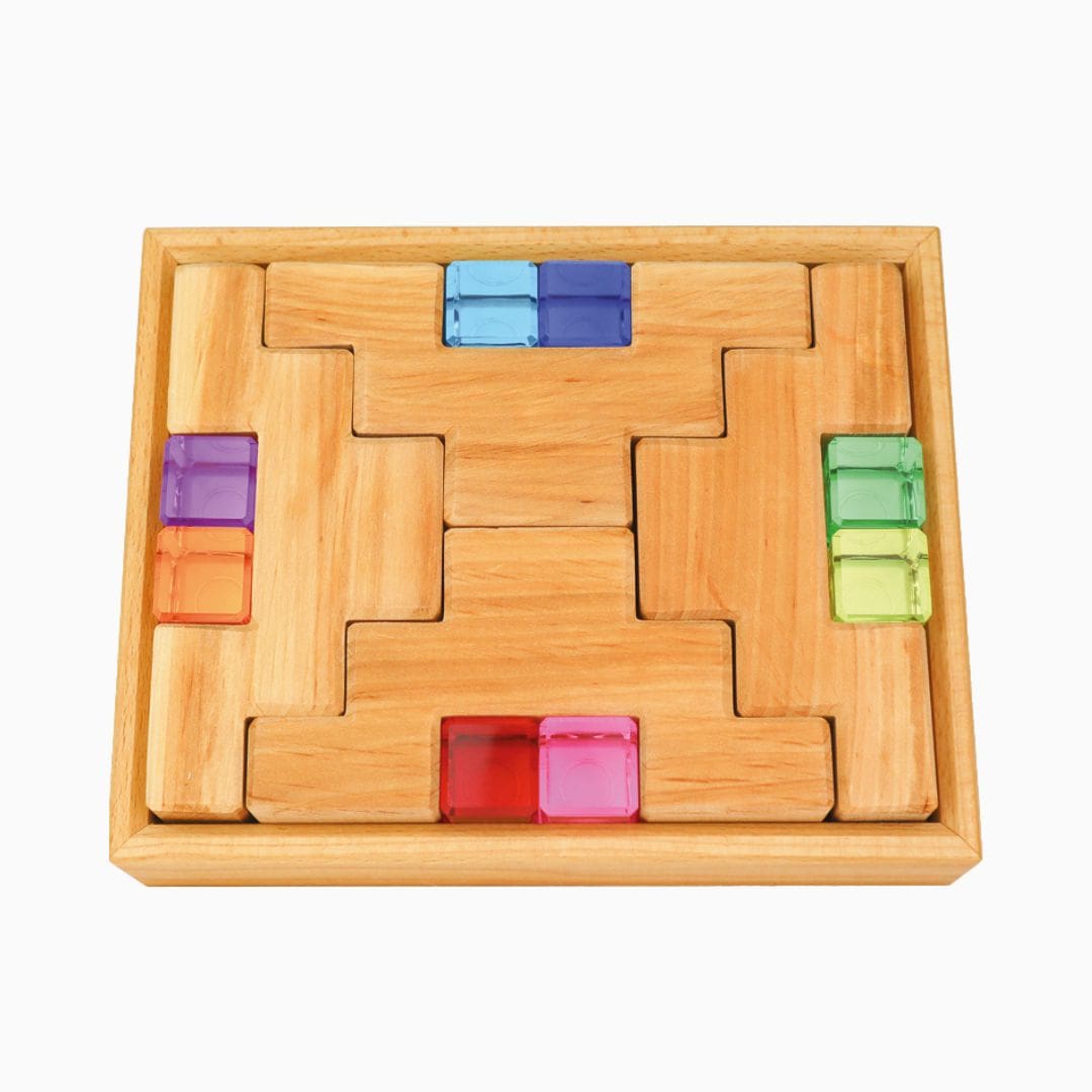 bauspiel blokkenset met trapblokken en lichtdoorlatende acryl blokken lucent cubes