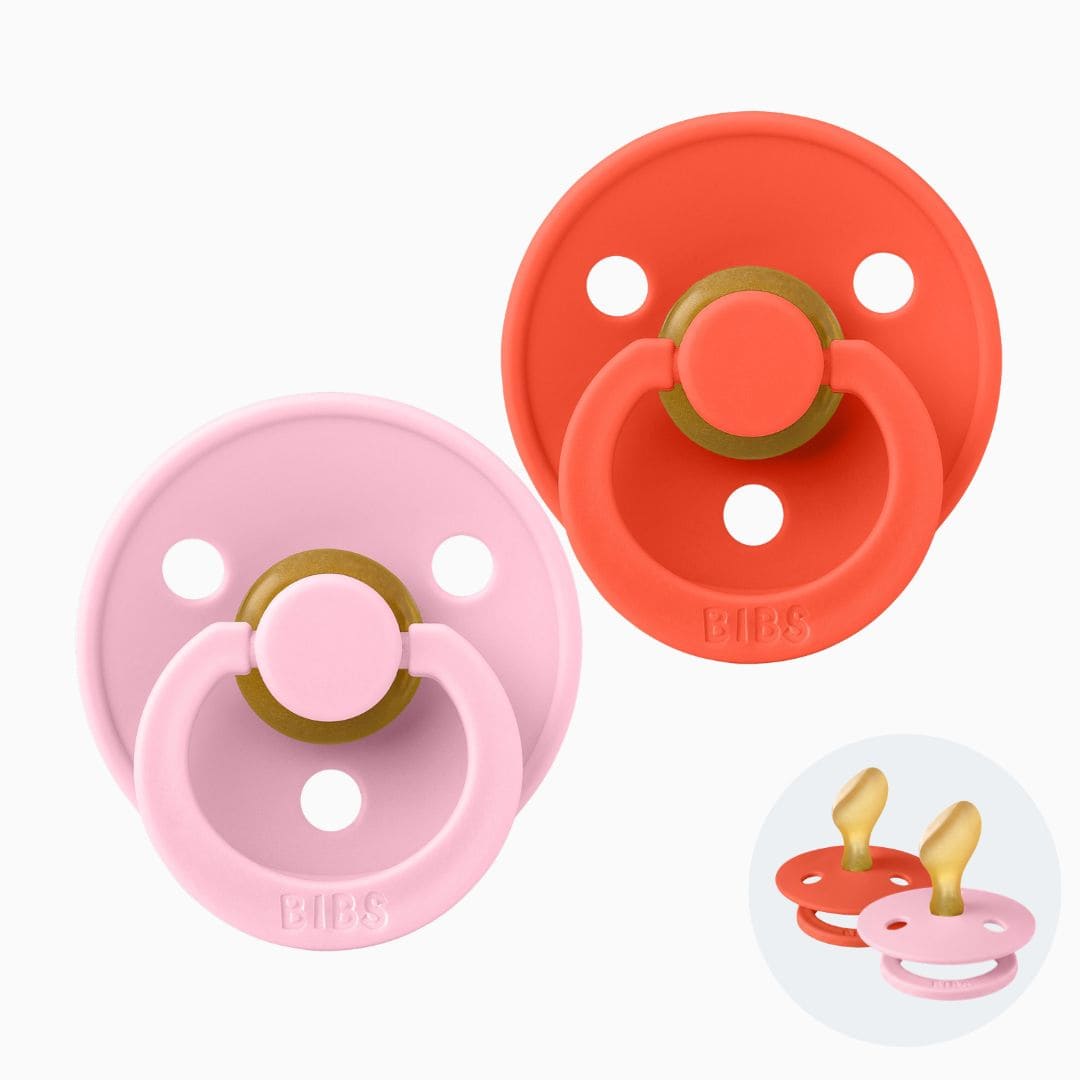 BIBS orthodontische speen in de kleuren Baby Pink en Tango