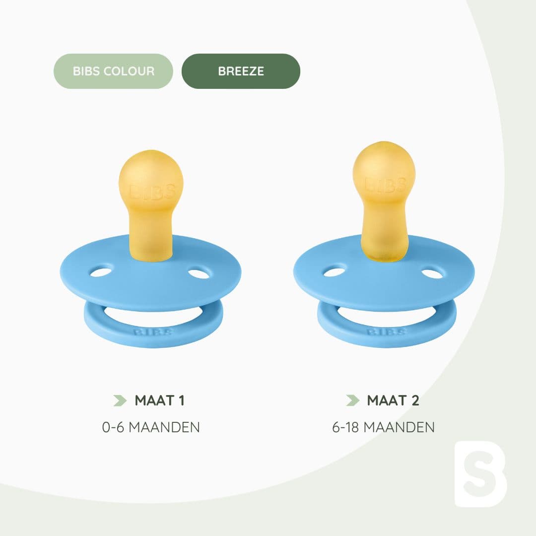 BIBS Colour ronde speen in de kleur breeze