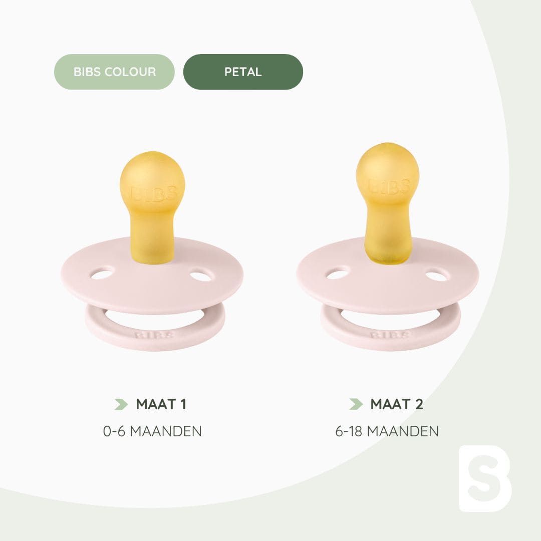 BIBS Colour ronde speen in de kleur petal