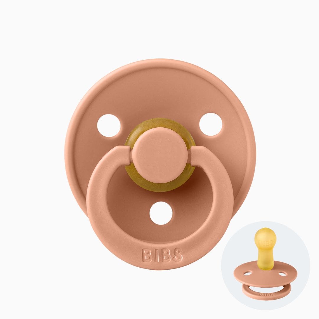 BIBS Colour fopspeen met ronde speen van natuurrubber latex in de kleur peach oranje