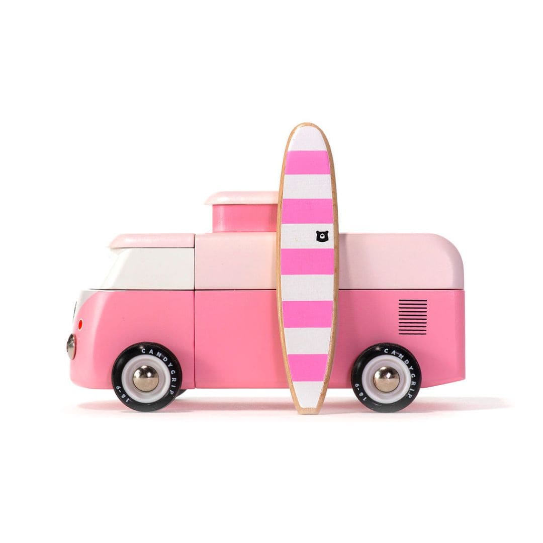 Houten speelgoed beach bus Pink van Candylab Toys