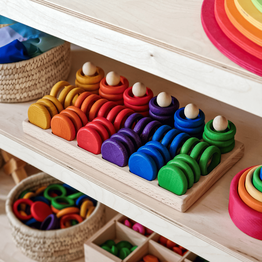 Grapat houten houder voor nins, ringen en munten van Circle of wood